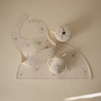 Copo Infantil Mushie Com Alças e Canudo Bluey Ivory - Fácil de Limpar